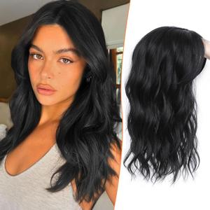 PANEWAY Hair Topper 16InchToppers For Women with Thinning Hair 6.5x6.5 Ladies Wiglets for Women Daily Use- 1B