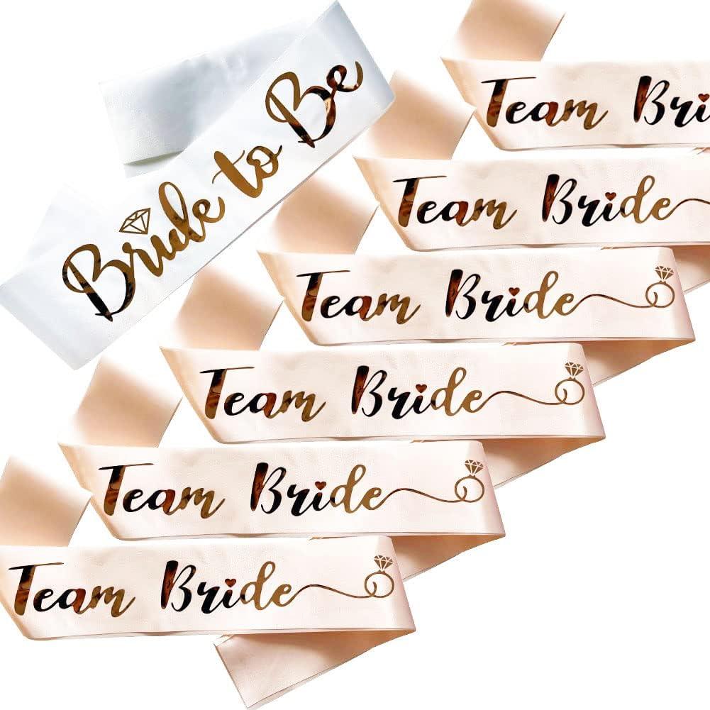Bride to Be Sash, Bachelorette Party Supplies Engagement Party Favors, Bridal Shower Sashes Bachelor Decorations Just Married Gift Engaged Decor Accessories,Rose Gold