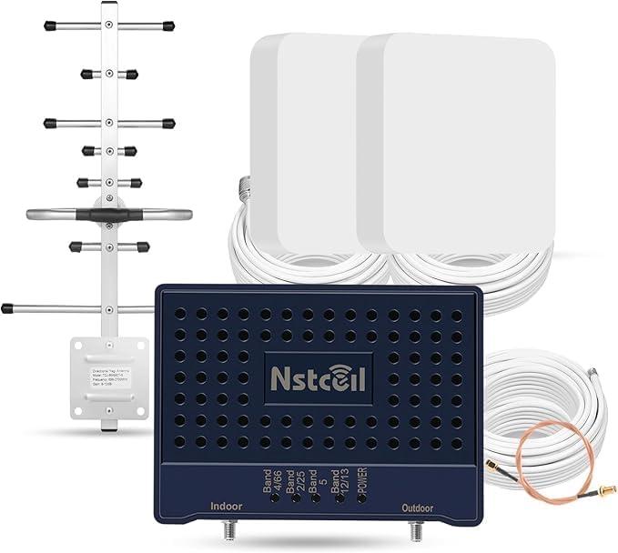 NSTCELL Cell Phone Booster for Home & Muti-Room, Up to 7000Sq. Ft,Cell Phone Signal Booster for Rural Area with 2 Indoor Panel Antennas, Boosts 5G 4G LTE for All U.S. Carriers, FCC Approved