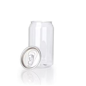 250ml Transparent Soda Can for Beverage Soft Drink Clear Plastic Juice Bubble Bottles Disposable Pet Cans With Lid, 200pcs