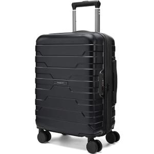 BAGSMART Carry On Luggage 22x14x9 Airline Approved with Spinner Wheels,Lightweight 20 Inch Luggage with TSA Lock,Expandable Hard Shell Carry On Suitcases for Men Women,Black