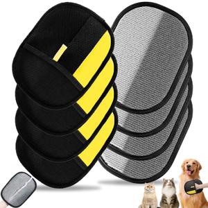 3 x 4 Pack Pet Hair Removal Glove,Efficient Pet Hair Remover for Dogs and Cats,Gentle Dog Hair Remover and Cat Hair Remover,Soft Pet Hair Remover Glove for Furniture and Clothing,Hair Removal Glove