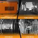 WEELMOTO Headlights for 2004-2012 Chevy Colorado/GMC Canyon,for 2006-2008 Isuzu i-Series, Headlamp Black Housing Amber Reflector Left+Right Side