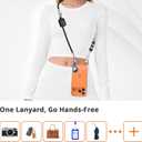 LAUDTEC Breakaway Cell Phone Lanyard Crossbody with key Utility Ring & 2Tabs,Adjustable Anti-Theft for iphone Strap,Premium Metal 360Carabiner,Universal Phone Neck &Wrist Lanyard for Travel,Black