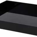 Black Acrylic Serving Tray 20x16 with Cut Handles - Spill Proof Acrylic Decorative Tray Organiser for Ottoman Coffee Table Countertop