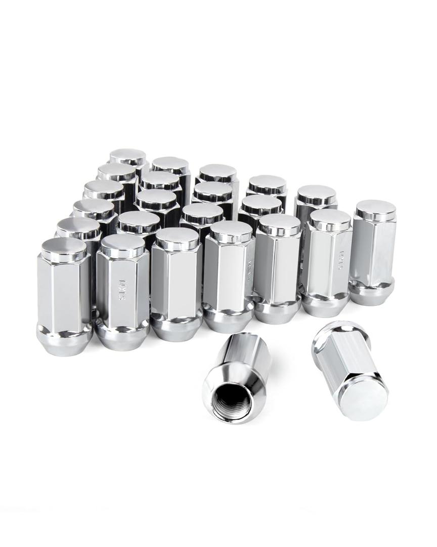 M14x1.5 Lug Nuts for Chevy Silverado Ford GMC, 24Pcs 1.8" Length 14mmx1.5 Lug Nuts for Aftermarket Wheels, 14x1.5 Wheel Nuts for Silverado 1500 Avalanche Colorado Suburban K1500 Yukon Traverse Acadia