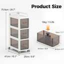 Bathroom Storage with Drawers, 7.87" Wide Slim Storage Cabinet with Wheels for Small Spaces, Narraw Cart for Kitchen Office Bedroom Dinning Room Under Desk, 26" Tall, 20x41x65 cm