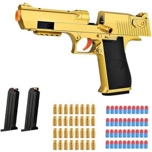 Toy Gun Pistols,Toy Guns with Soft Bullets - Perfect Toy for Kids and Adults of All Ages (Gold)