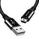 AGVEE 2 Pack 6ft Replacement for Garmin Nuvi GPS Charger Data Cable Gpsmap Charging Cord, TI84 Plus/CE/C Silver, Blue Yeti USB Microphone/Pro Mic, for Canon IFC400PCU/300PCU/200U, Black