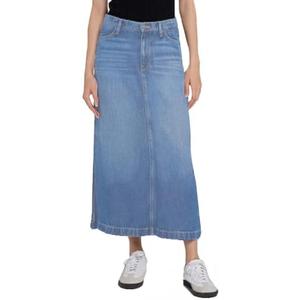 Denim Skirt for Women Midi Jeans Skirt A Line Slit Below The Knee Long Skirt, Medium