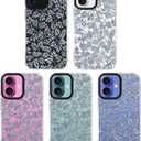 ChiCsFleur for iPhone 16 Case, TPU Phone case with Camera Protection for Women Girls Teens - Blue Silver Leaf Gift Design Chinoiserie Decor Colored Natural Artsy Sorority Aesthetic Unique (IndigoSophora)