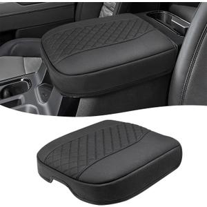 Center Console Cover for Chevy Silverado & GMC Sierra 1500 Accessories 2019-2026, Tahoe & Suburban & Yukon 2021-2026, Vinyl Car Armrest Protector, Floor Console Bucket Seat Only, Anti-Scratch, Black