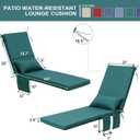 Pellebant Outdoor Lounge Chair Cushions with Pillow & Pockets, 72" x 21"