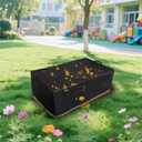 Kids Black Sandbox Cover for Step2 Naturally Playful Sandbox II, 600D Oxford Cloth 53x33x18 Inch Waterproof Sandboxes Lid with Storage Sand Box Bag for Outdoor Toys