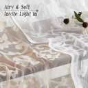 Jubilantex White Floral Lace Sheer Curtains with Decorative Scalloped Edge95 Inches Long for Bedroom Living Room Girl's Room,Set of 2 Panels,52" W