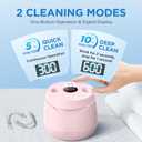 Dental Ultrasonic Retainer Cleaner Machine: 45kHz Dental Cleaning Pod with Digital Timer & 200ML, Cleaning for Dentures, Mouth Guards, Aligners, Night Guards, Braces, Toothbrush Heads & Jewelry, Pink