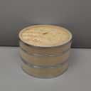 Juvale 2-Tier Steamer Pot Insert with Steel Rings - 10" x 6.5", Beige - Bamboo & Steel Stackable Basket for Rice & Dumpling Steamer for Vegetables