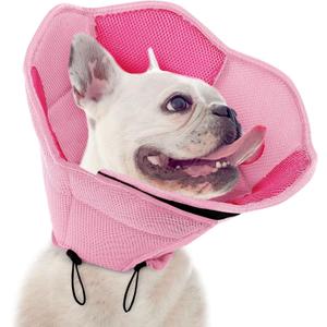 SUNFURA Dog Cone - Soft Cone for Dogs to Stop Licking, Pet E-Collar Alternative After Surgery, Adjustable Pet Recovery Collar for Wound Healing, Pink, Medium