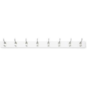 Amazon Basics Wall Mounted Modern Coat Rack for Entryway and Bedroom with Versatile Storage Hooks, Rectangular, 8-Hook, White | Rectangular, Modern