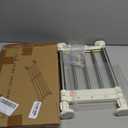 Hershii Closet Tension Shelf & Rod Expandable Metal Storage Rack Adjustable Organizer DIY Divider Separator for Cabinet Wardrobe Cupboard Kitchen Bathroom15.74-23.62inches (Ivory)