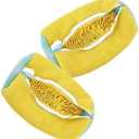 Mesh Shoe Washing Bag, Yellow Corduroy Protective Laundry Bag with Zipper, Machine Washable (Yellow + plain white zipper 2PC, 15.35 * 7.48in)