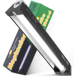 T5 Reptile UVB Light 22.7 Inches Fixture with UVB 10.0 Bulb High Output Hood for Terrariums, Basking Reptiles, Lizards, Chameleons, Iguanas, Bearded Dragons, 14W