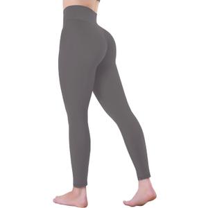 Sunzel Sustainable Butt Lifting Leggings for Women, High Waisted No Front Seam Tummy Control Booty Scrunch Workout Yoga Pants 25" Charcoal Gray Medium (M)