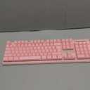 RedThunder K10 Wireless Gaming Keyboard and Mouse Combo, LED Backlit Rechargeable 3800mAh Battery, Mechanical Feel Anti-ghosting Keyboard + 7D 3200DPI Mice for PC Gamer (Pink)