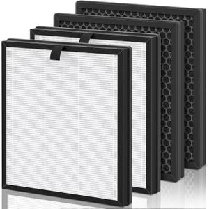 AP303 AP304 Replacement Filters, Compatible with DAYETTE ＆ FRESHDEW Air Purifier AP303/AP304/AP308, HEPA Filter with Activated Carbon, 4 Pack (Original Filter)