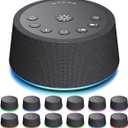 SoundLegend White Noise Sleep Sound Machines 30 Sounds 12 Colors Light 32-Level Volume 5 Timers for Home Travel Gift Adjustable Brightness Memory Function Compact (Black)