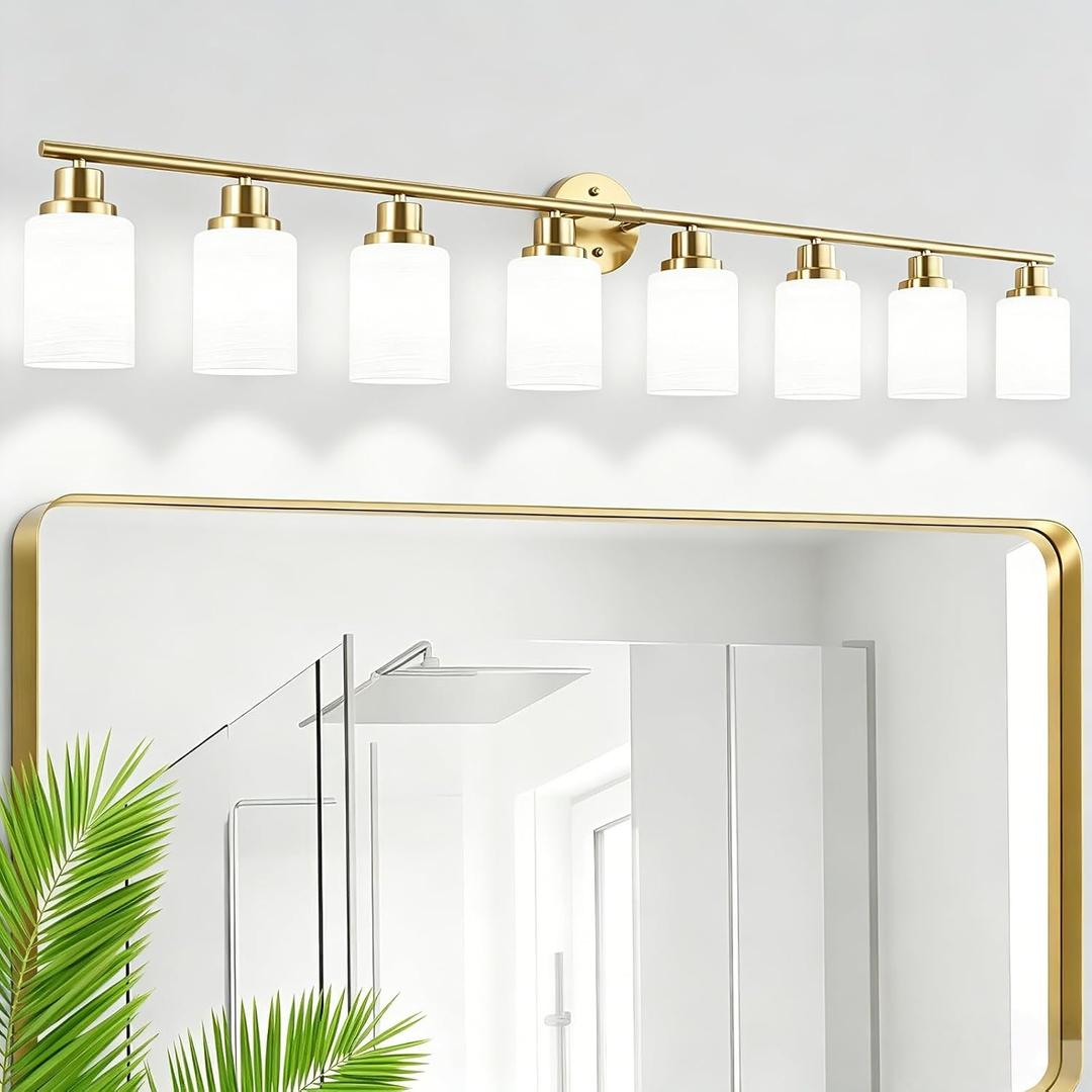 8-Light Vanity Lights for Bathroom, Farmhouse Lighting Fixtures, 52 Inch : 8-Light