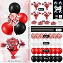 4 PCS Graduation Centerpieces for Tables Balloons Stand Holder Kit College Graduation Decorations 2025 Metallic Glitter Foil Balloon for Graduation Party Decorations (4, Red Black)