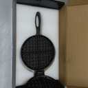 Cast Iron Waffle Maker Stove Top Bundle (5-Pieces) for Camping Grill or Stove Top