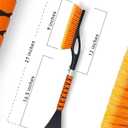 EcoNour 27" Aluminum Ice Scrapers for Car Windshield | Car Snow Scraper Window and Snow Brush with Ergonomic Foam Grip Winter Accessories (Orange)