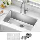 KRAUS Standart Pro 30 -inch Undermount Single Bowl 16 Gauge Stainless Steel Kitchen Sink, KHU100-30