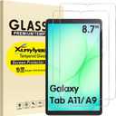 2-Pack, Screen Protector for Samsung Galaxy Tab A9 8.7" 2023/ Galaxy Tab A11 8.7" 2025 [206.4 * 120.2mm/ 8.13 * 4.73 in] Tempered Glass Film Anti-Scratch Easy Installation (Transparent)