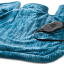 Sunbeam XL Renue Contoured Heating Pad, 25" x 25", For Neck & Shoulder Pain Relief with Auto Shut Off, Moist Heating Option, Machine-Washable, Gifts For Mom & Wife, Lakeshore Blue 