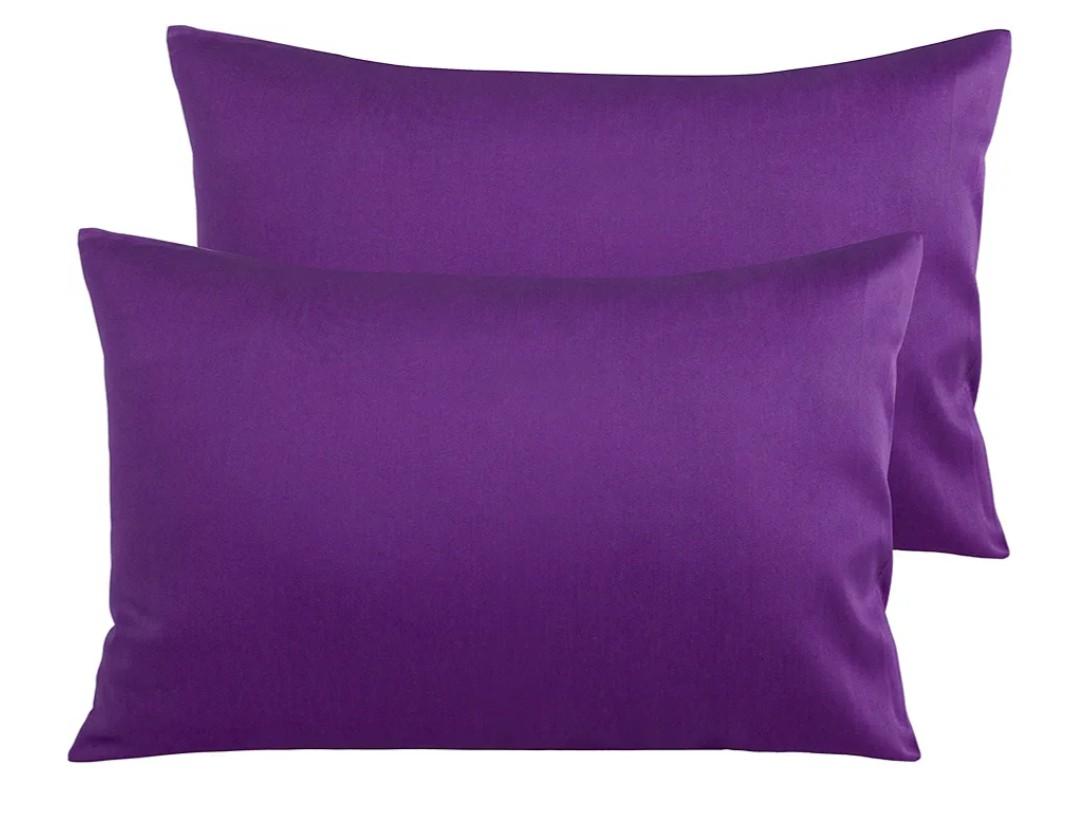 NTBAY Egyptian Cotton Queen Pillowcases - Set of 2, 500 Thread Count Cotton Pillowcases - Soft and Breathable Envelope Closure Pillow Cases - 20x30 Pillow Covers for Bed, Purple
