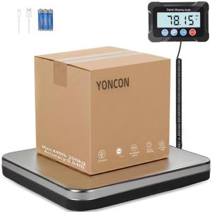 Shipping Scale 440lb x 0.04lb High Accuracy Postal Scale with LCD Display, Counting and Tare Function, Scale for Packages, Small Business, Warehouse, Luggage, Home, Includes Battery & Cable