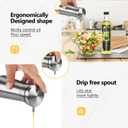 Aelga Olive Oil And Vinegar Dispenser Set -1 Pack Elegant Stainless Steel Oil Dispenser Set- Vinegar Bottle for Kitchen with No-Drip