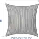 LVTXIII Outdoor Throw Pillow Covers Waterproof Tropic Accent Pillow Cases Fluffy Outdoor Cushion Covers for Garden and Patio Furniture Decoration, 16x16, 2 Pack, Strip Grey