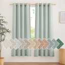 NICETOWN Thick Linen Sage Green Curtains 72 inches Long, Grommet Linen Weave Privacy Added with Light Through Window Treatment Fresh for Bedroom/Living Room, W55 x L72, 2 Panels