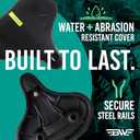 BW Comfort Bike Seat  Soft and Plush Memory Foam Bicycle Saddle (Extra Wide)