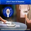 Gearwiz 2-in-1 Steam Station Iron 1550W Turbocharged Steam for Clothes 30s Heat Up, 3-Level Steam & Dry Ironing 1.2L Detachable Tank, Ceramic Soleplate, Auto-Off & Self-Cleaning