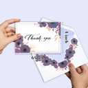 4 x AZAZA Floral Thank You Cards with Envelopes 24 PK, Wedding Purple Cards Unique Floral Design, 4x6 Wildflower Thank You Notes for Baby Shower, Bridal Shower, Sympathy (Purple Violet Flowers)