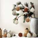 12 Pcs Neutral Matte Christmas Ball Ornaments 2.4 Inch Rustic Boho Brown Tan Ivory Beige Xmas Bulbs Ornament Vintage Xmas Baubles Modern Christmas Decor for Tree Farmhouse Holiday Decor