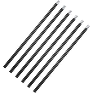 6 PCS 12 Inch M10 Threaded Extension Rod, Matte Black Extension Rod for Pendant, Island Lighting, Chandeliers, Lighting Fixture Rods Stems, Thread Pitch 1 mm