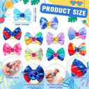 Tondiamo 100 Pack Tie Dye Dog Hair Bows for Dogs Spring Dog Hair Bows with Rubber Bands Puppy Rhinestone Grooming Dog Hair Accessories for Small Girl Dogs