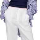 Gap Womens Wide Leg Linen Pull on Pant (Large, Optic White V6)