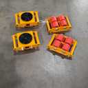 VEVOR 4pcs 8T Machinery Skate Dolly, 17637lbs Machinery Moving Skate, Machinery Mover Skate with 360 Rotation Cap and 4 PU Rollers for Moving Equipment, Yellow